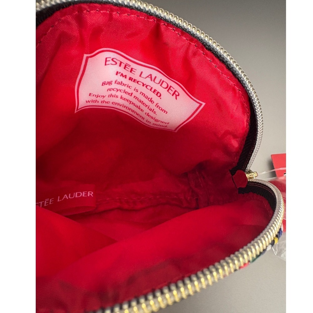 Estee Lauder Plaid Small Cosmetic Bag Pouch Makeup Organizer Coin Purse - Picture 3 of 7